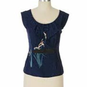 ▪️Floreat▪️ Blue Silk Floral Blouse